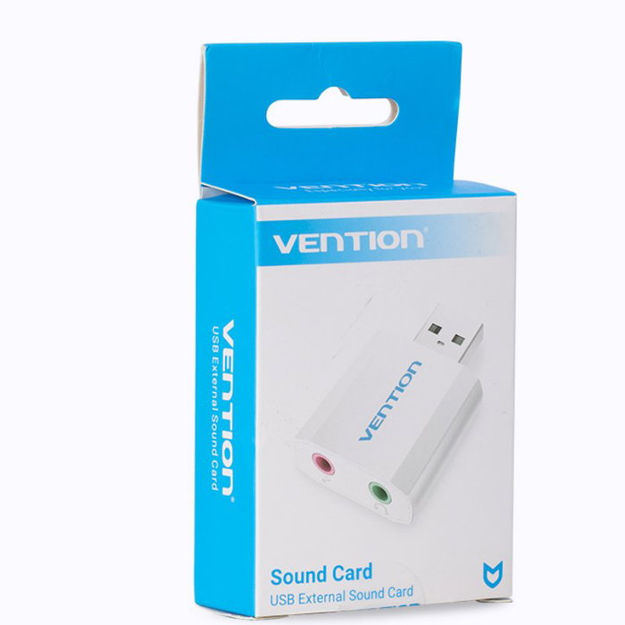 Vention Tarjeta de sonido externa USB VAB-S13 2.1 canales con subwoofer, color plata